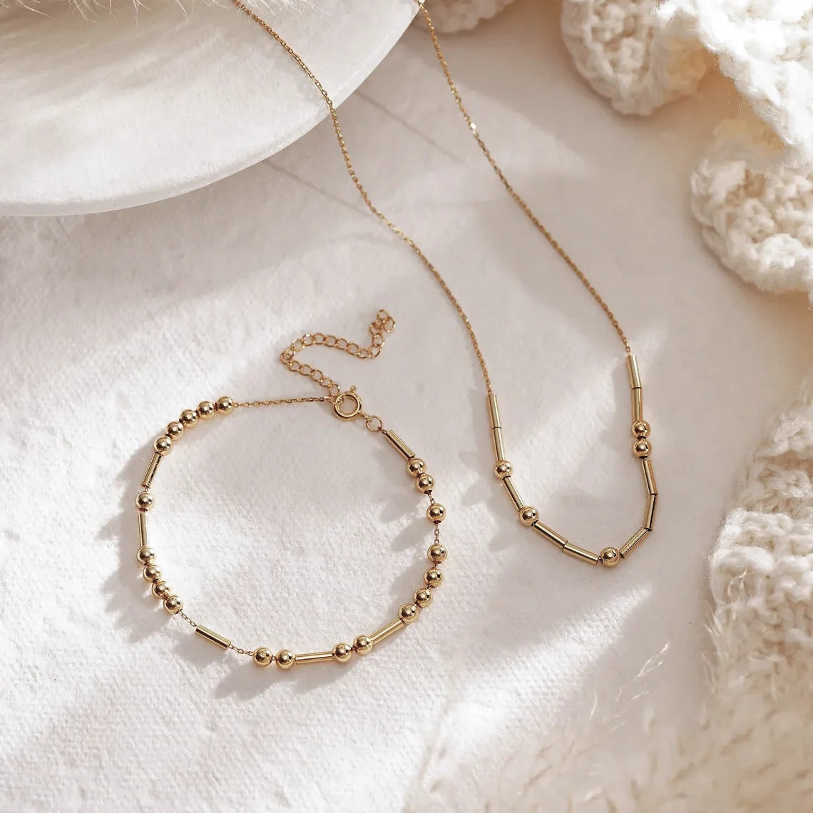 Personalized Morse Code Necklace 18k Gold