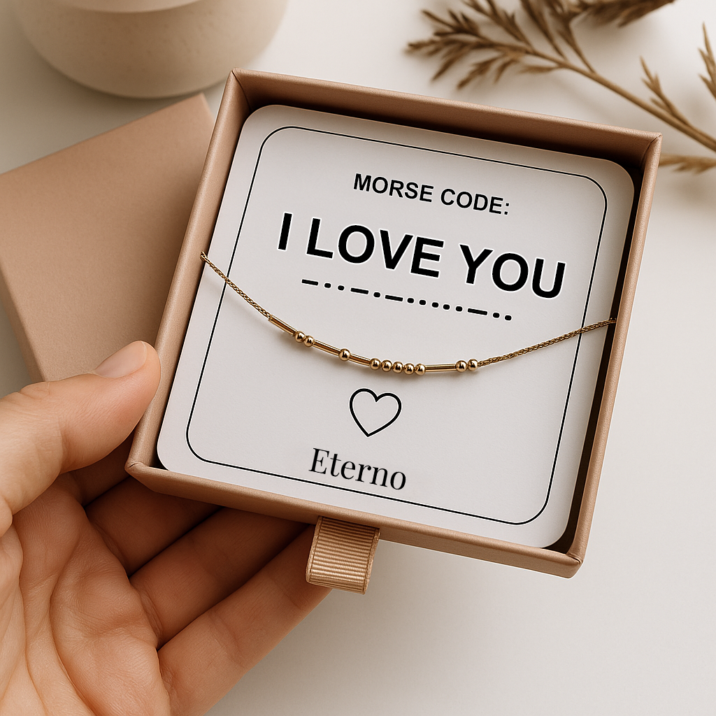 Personalized Morse Code Necklace 18k Gold