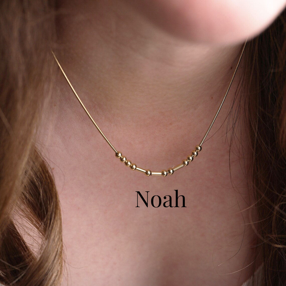 Personalized Morse Code Necklace 18k Gold