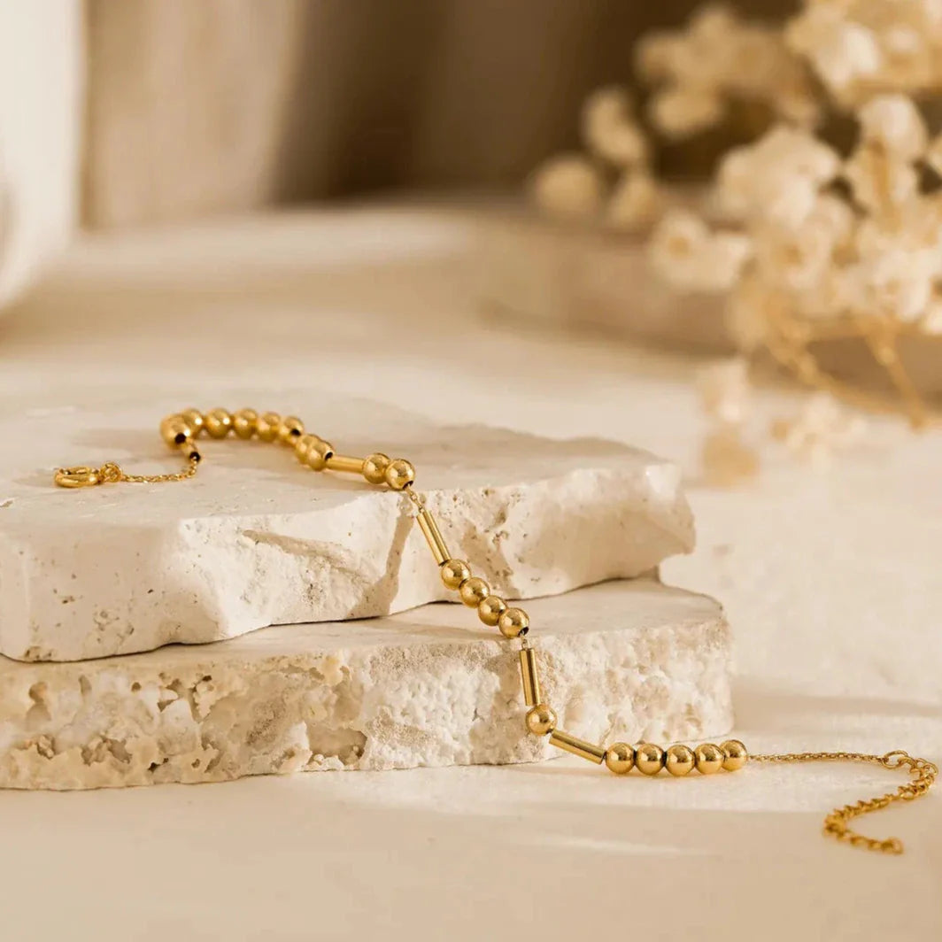 Morse Code Bracelet 18k Gold