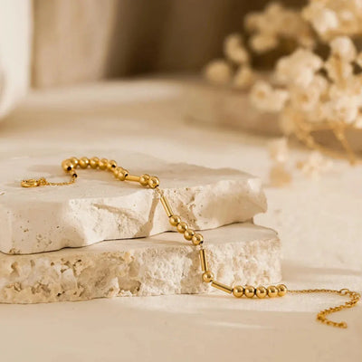 Morse Code Bracelet 18k Gold