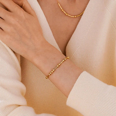Morse Code Bracelet 18k Gold